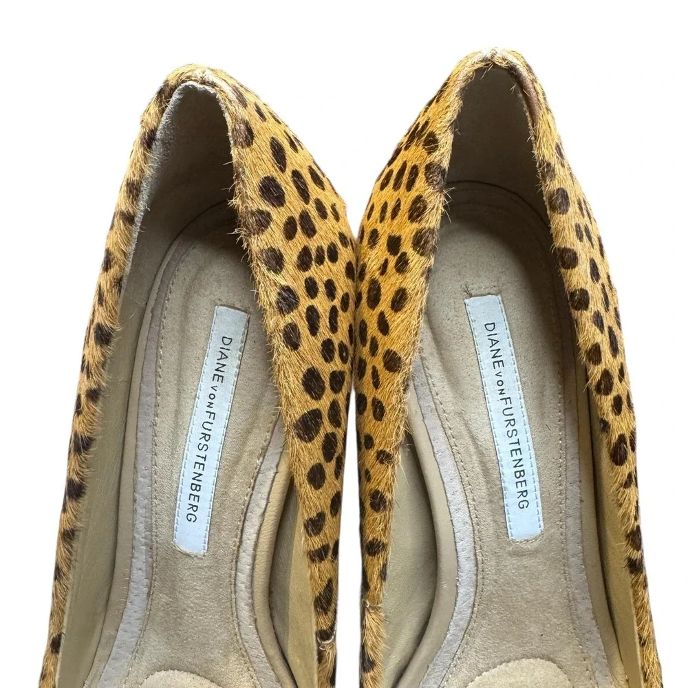 Diane von Furstenberg Shoes Womens Leopard Pony‎ Hair Calf Hair Stiletto Heels